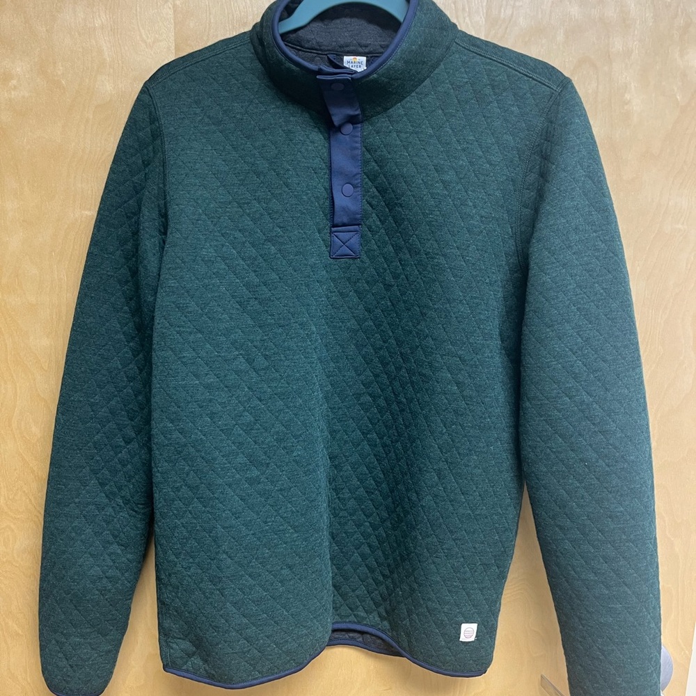 Marine Layer Corbet Quilted Reversible Pullover Small